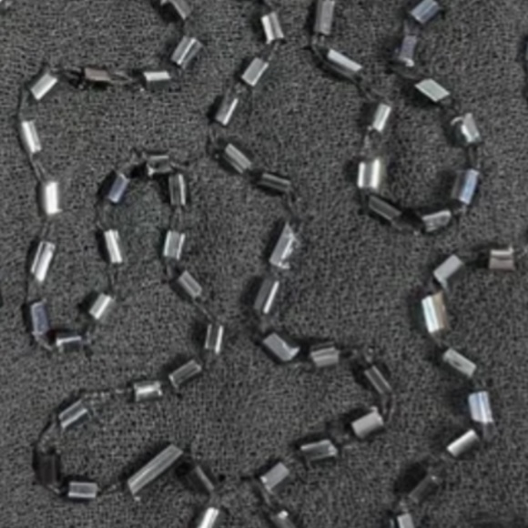 5. Vintage 90s black chiffon flutter sleeve beaded top XL - Picture 10 of 11